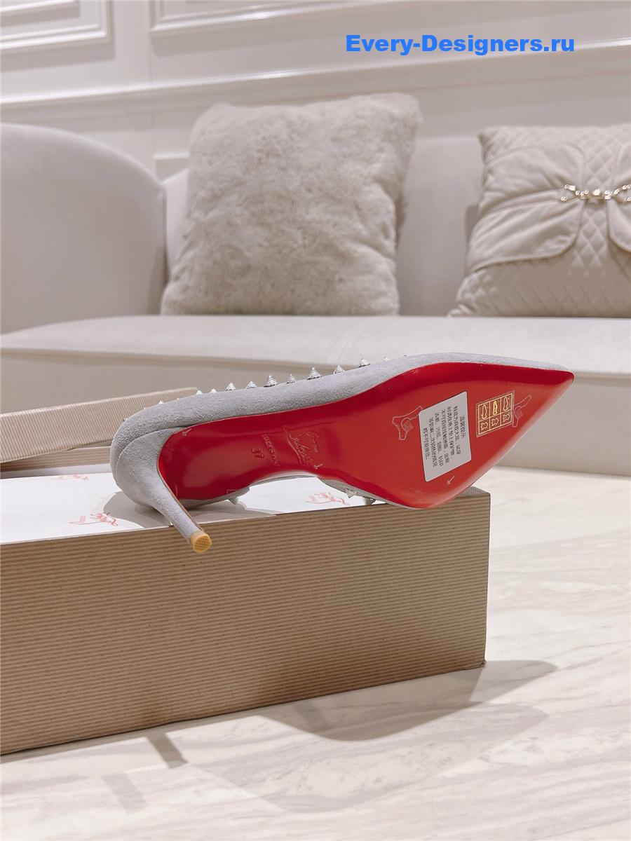 Chr1st1an louboutin anjalina studded heels gray