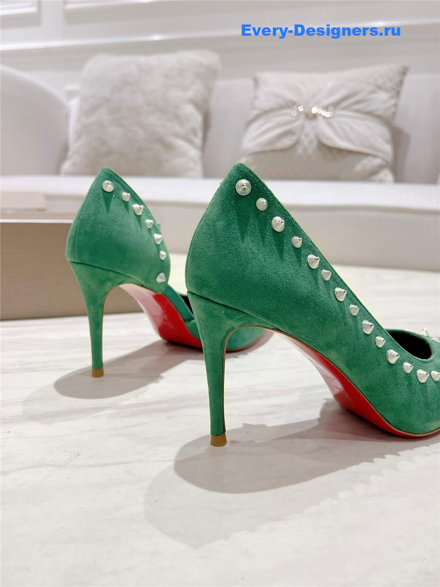 Chr1st1an louboutin anjalina studded heels green