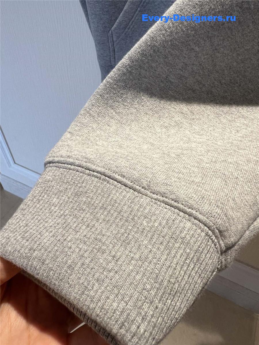 Miu Miu Grey Logo Cotton Hoodie