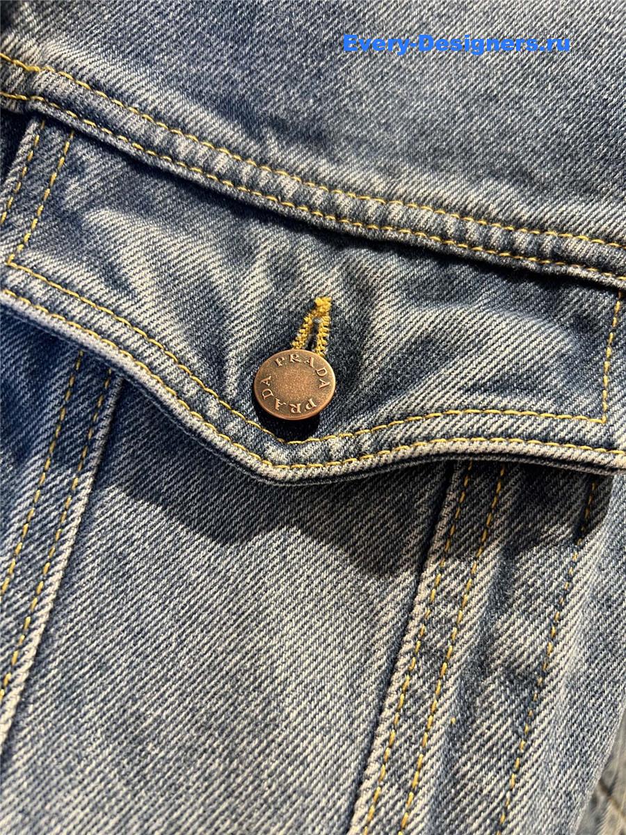 Pra*a high-waist short denim jacket