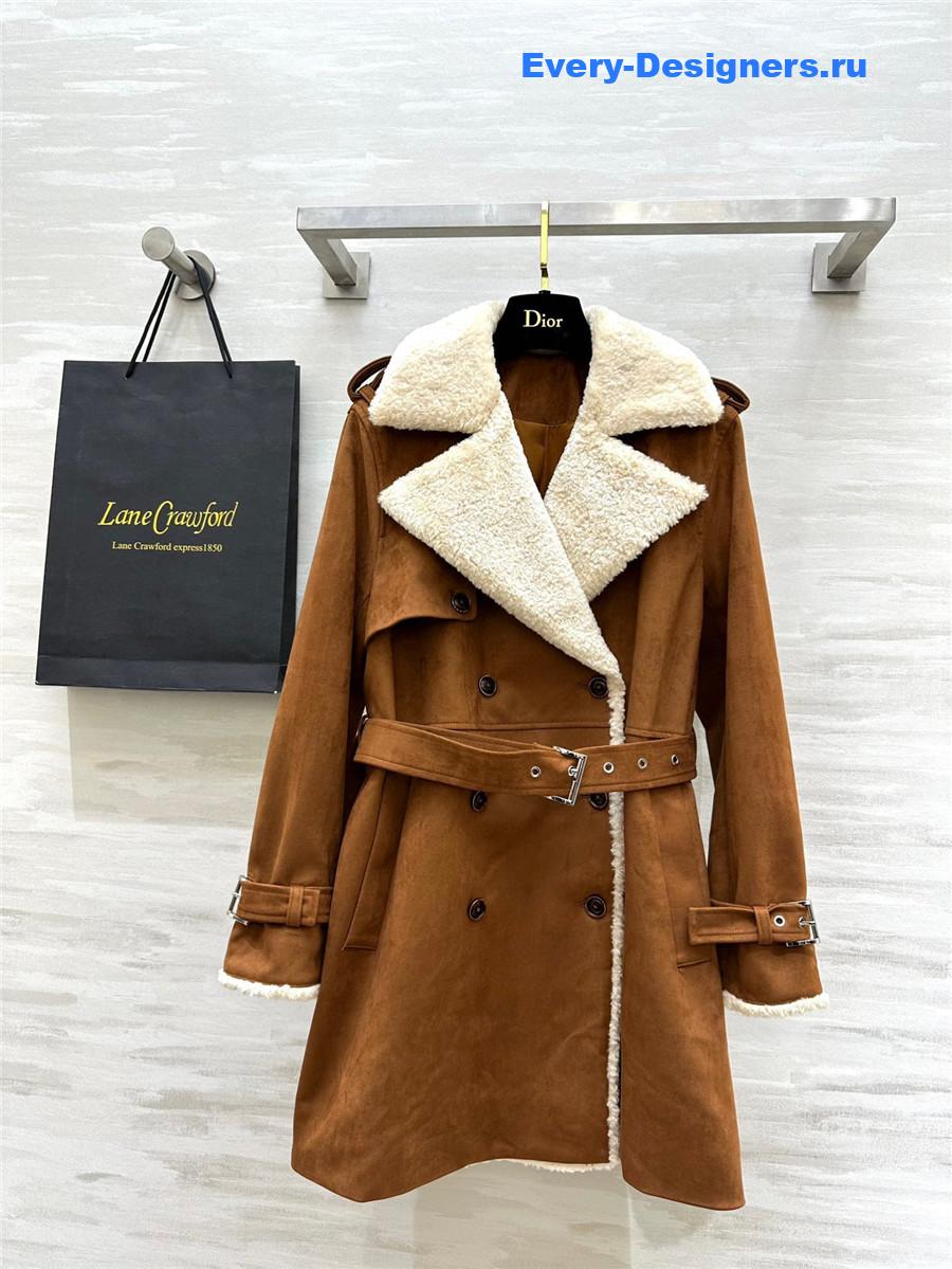 F**di ermanno scervino brown suede coat