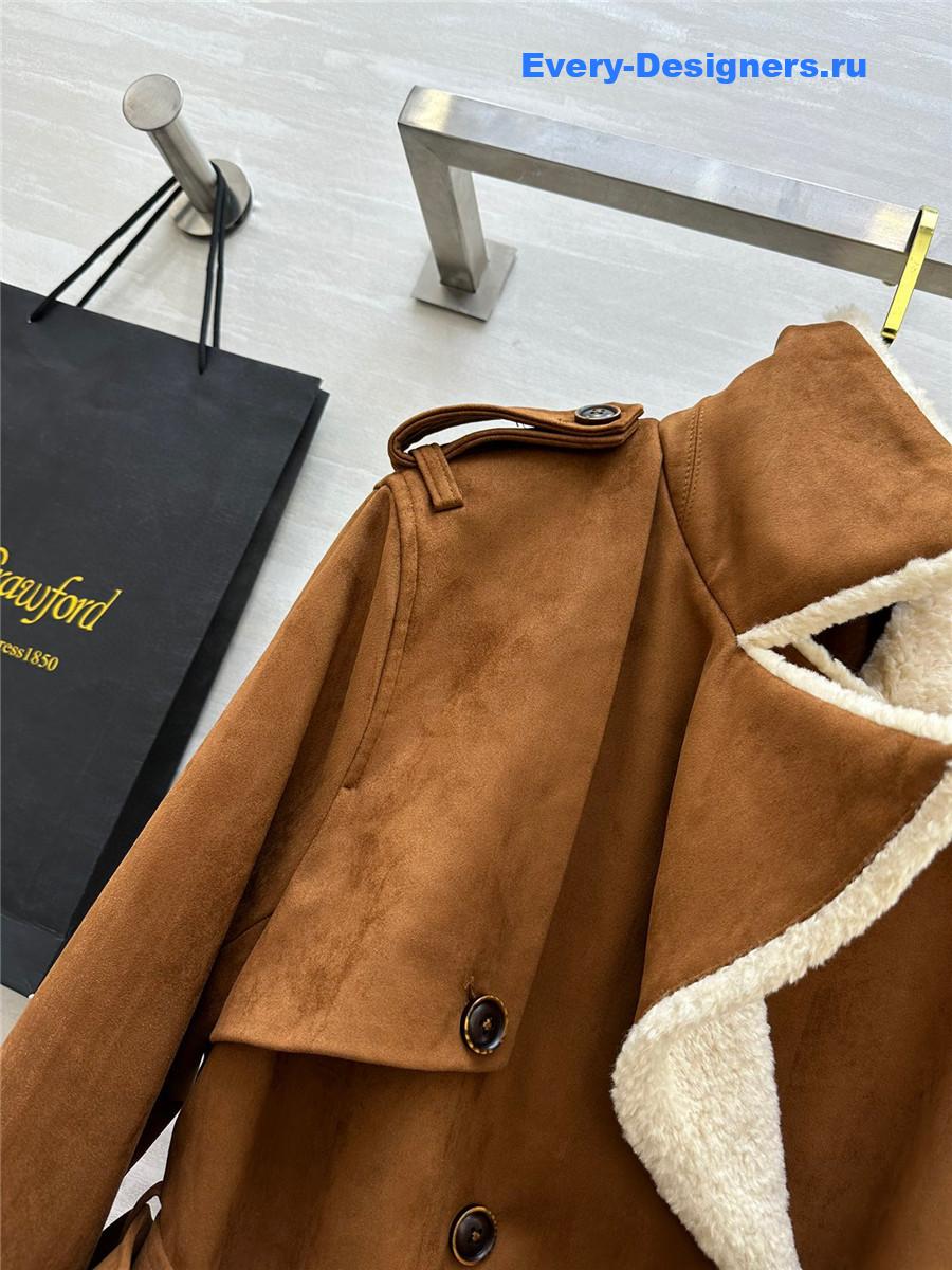 F**di ermanno scervino brown suede coat