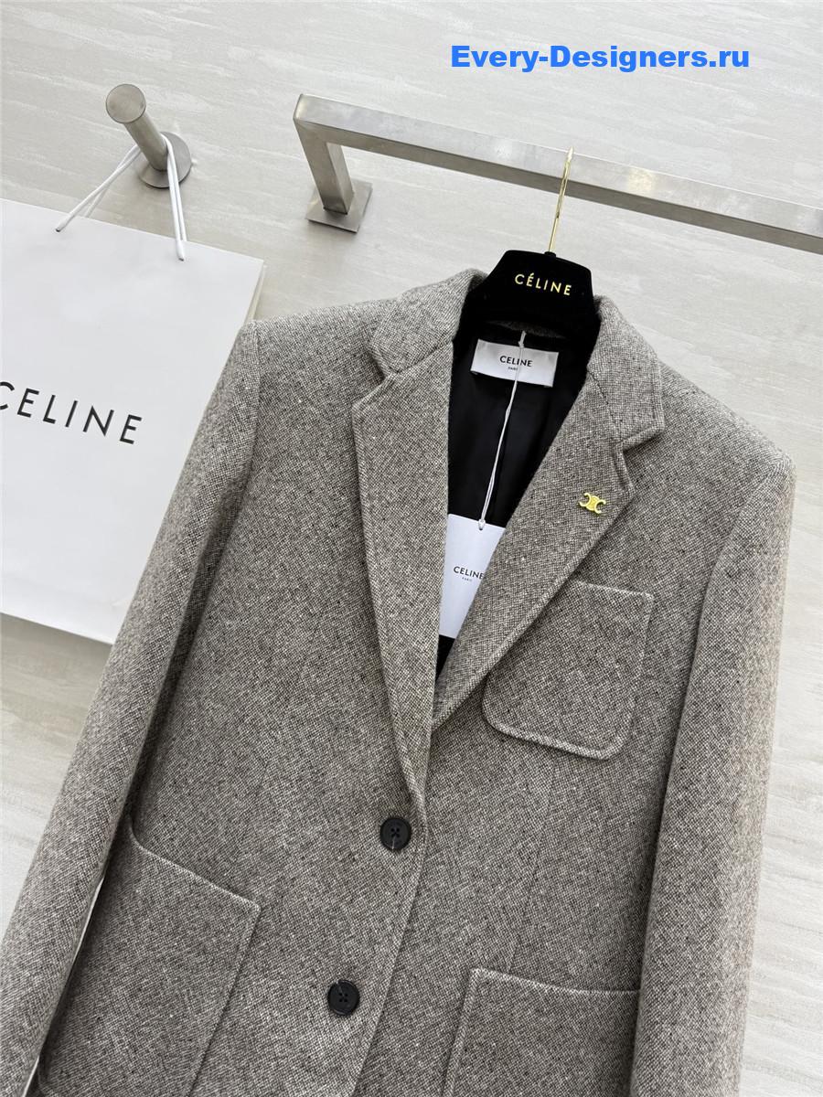 Ce1i*e grey wool braid blazer