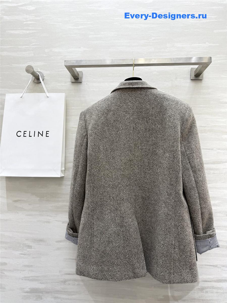 Ce1i*e grey wool braid blazer