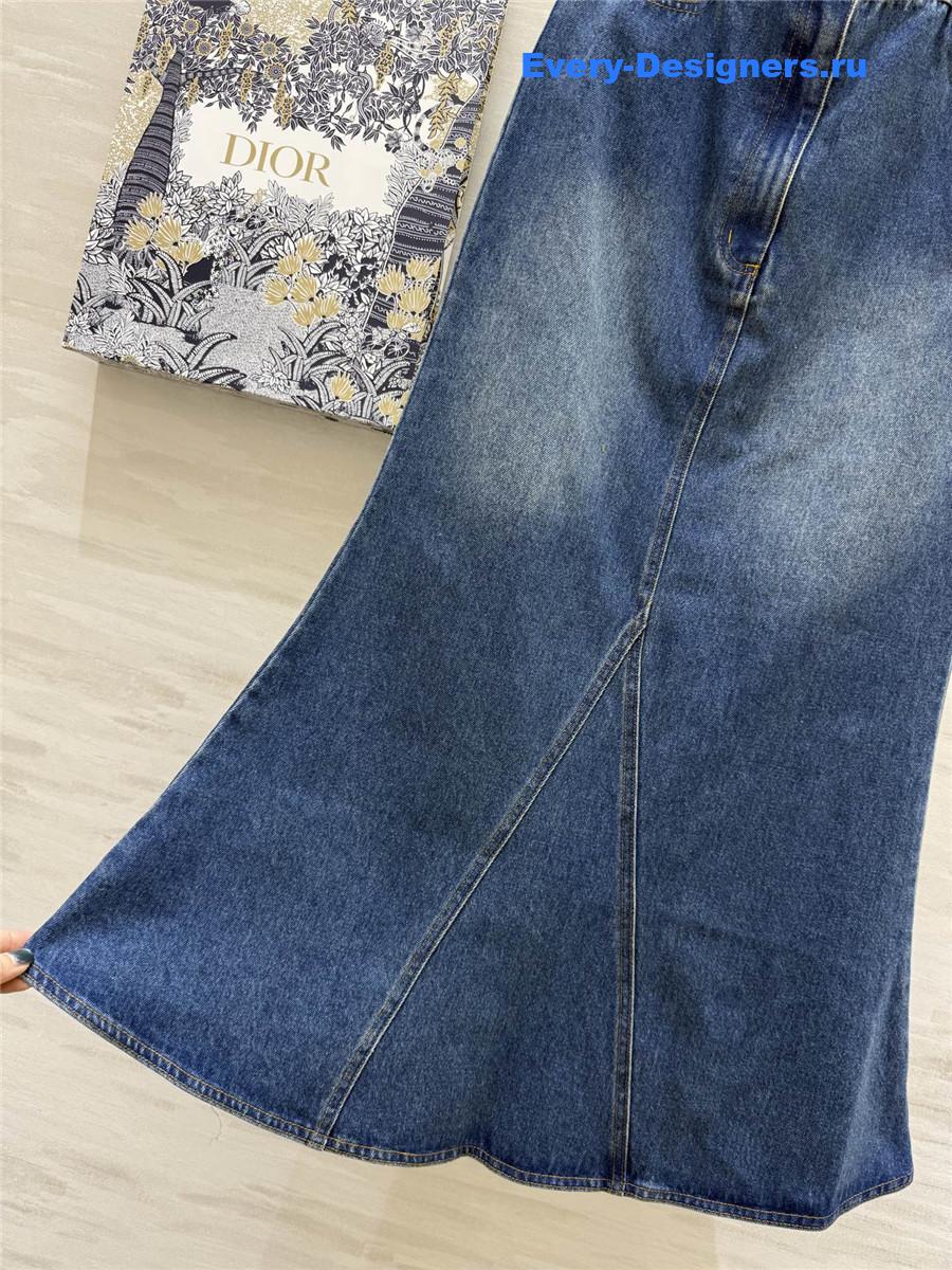 D10r blue fishtail denim skirt