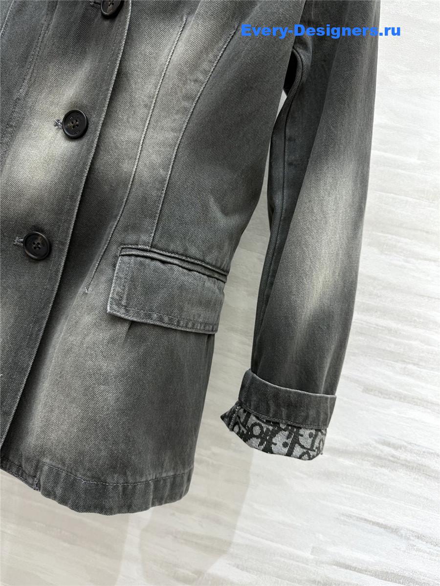 D10r gradient distressed washed denim blazer