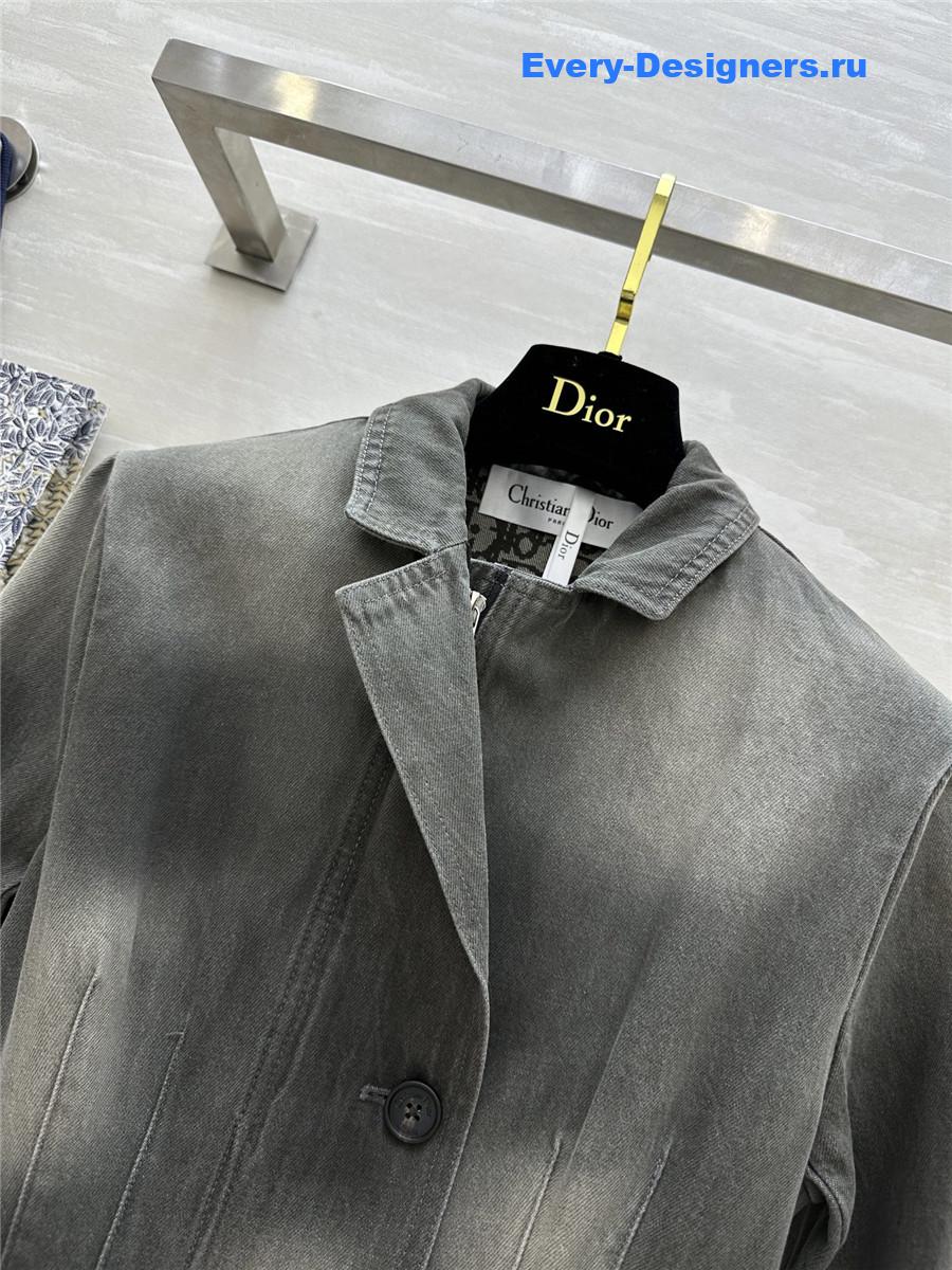 D10r gradient distressed washed denim blazer