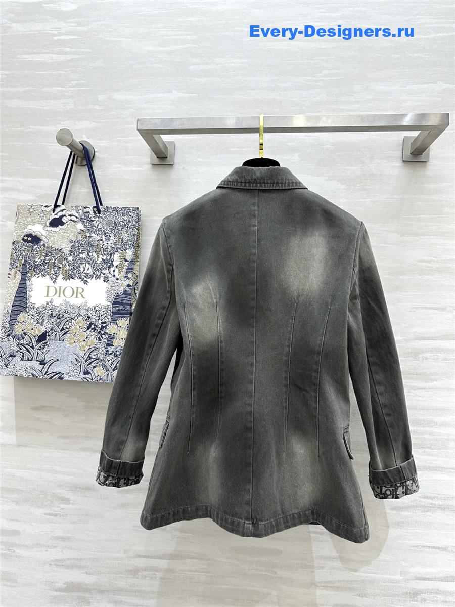 D10r gradient distressed washed denim blazer