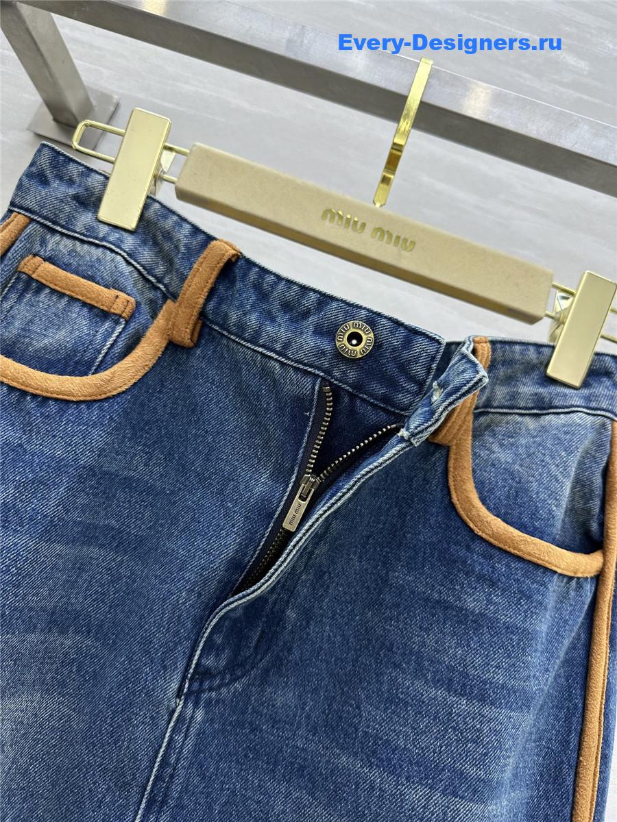 Miu Miu Blue Denim Long Skirt