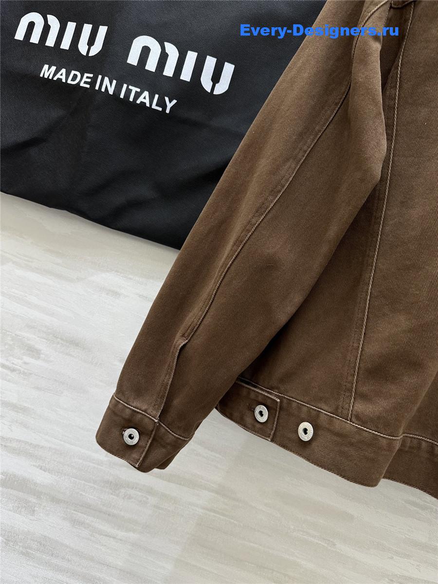 Miu Miu Brown Denim Jacket Coat