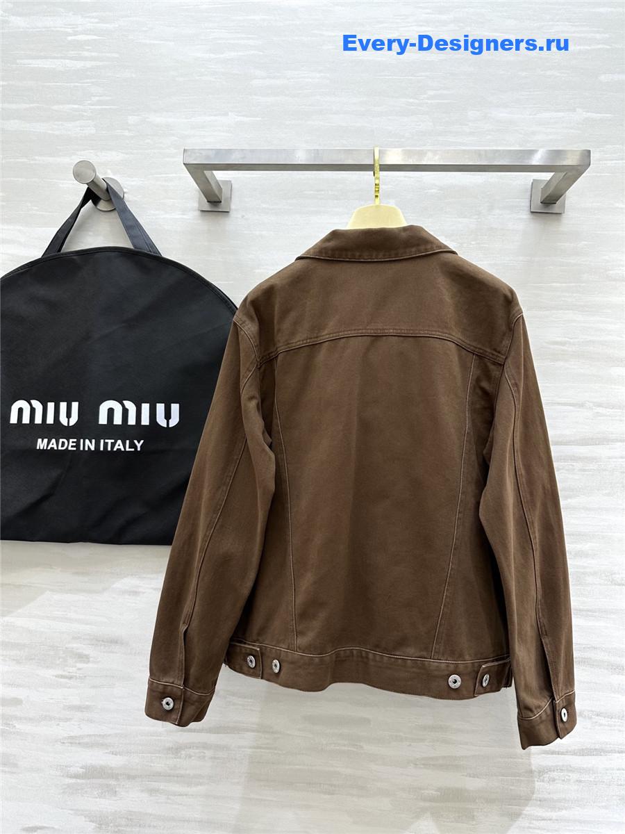 Miu Miu Brown Denim Jacket Coat