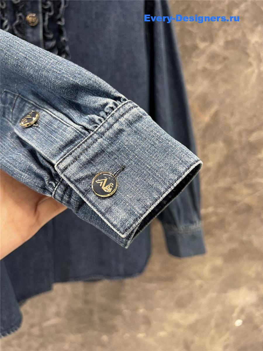 Va1e*ntin0 blue ruffled shirt