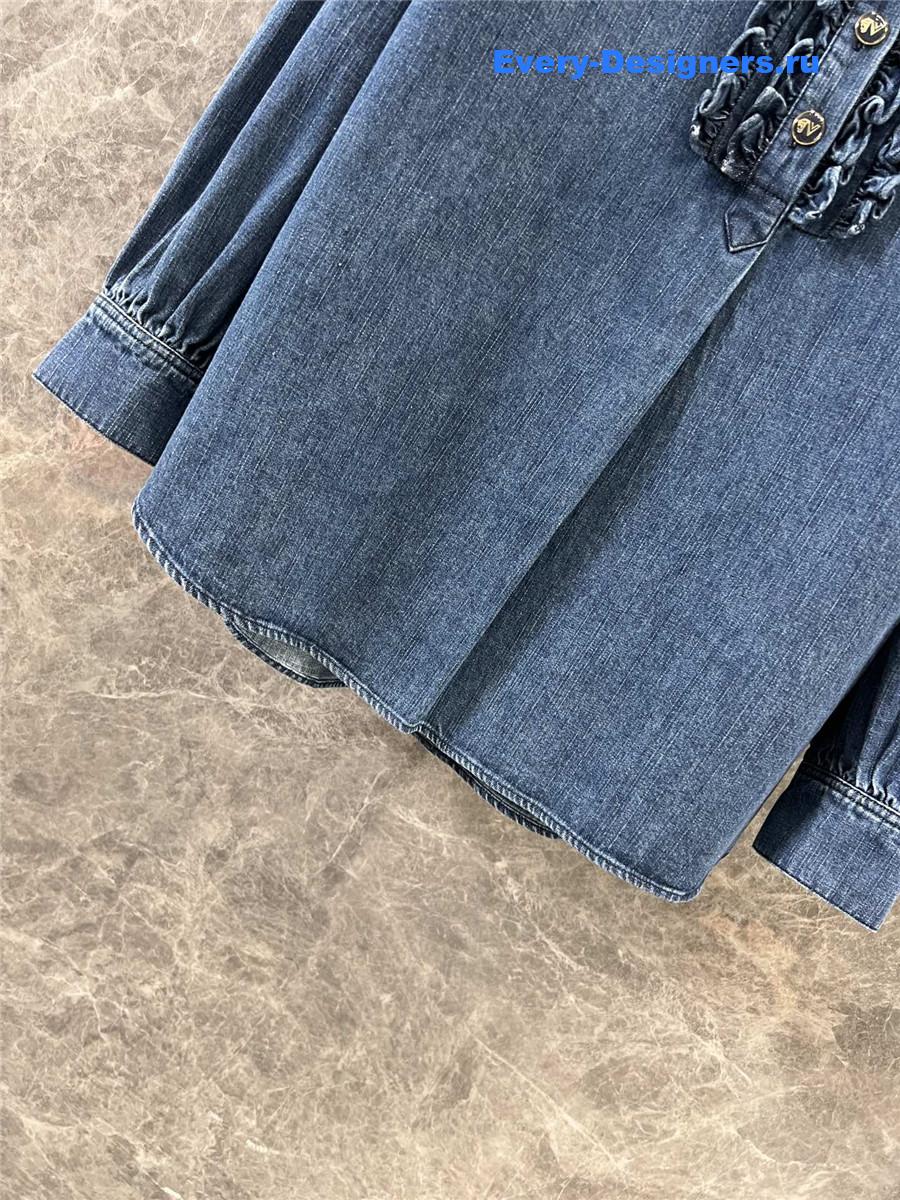 Va1e*ntin0 blue ruffled shirt