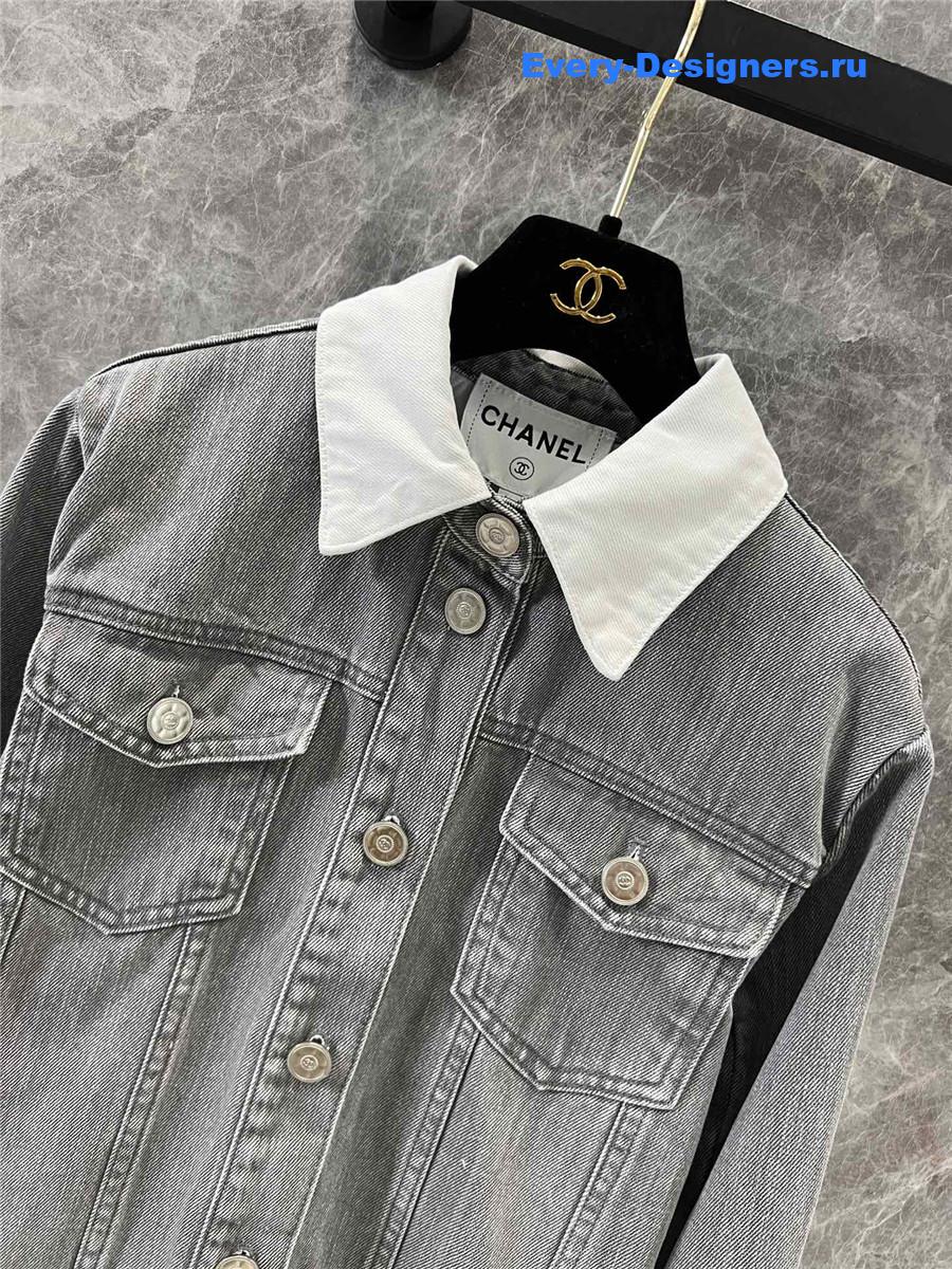 Ch**el grey denim suit