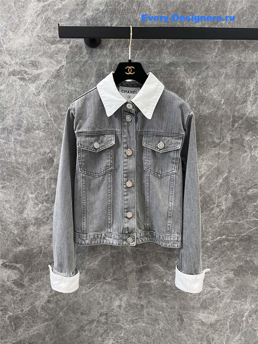 Ch**el grey denim suit