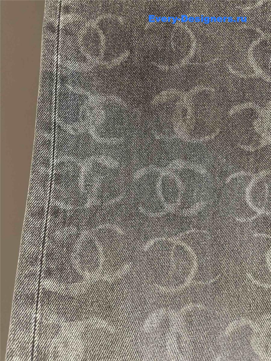 Ch**el grey logo sequin wide-leg jeans