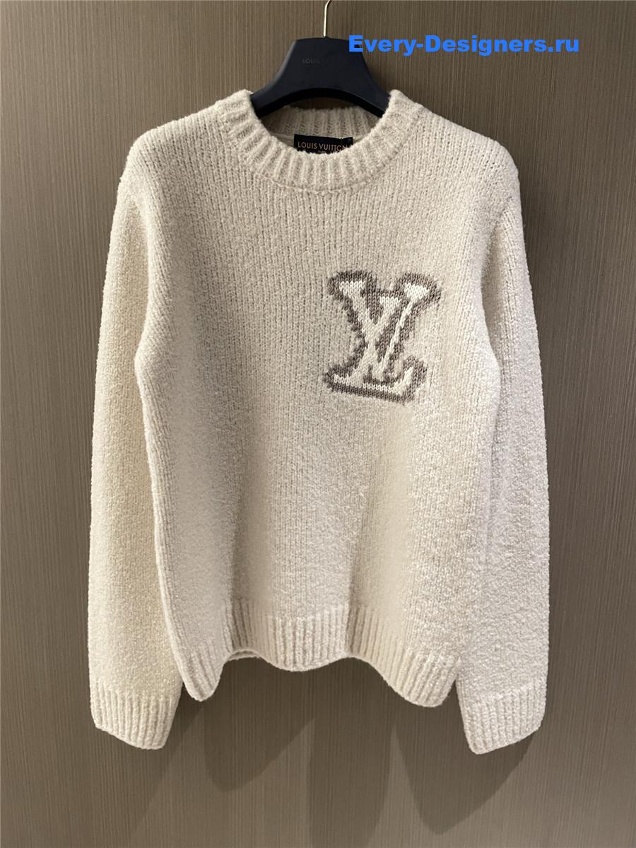 l0vis Vvtt0n lv intarsia crewneck white