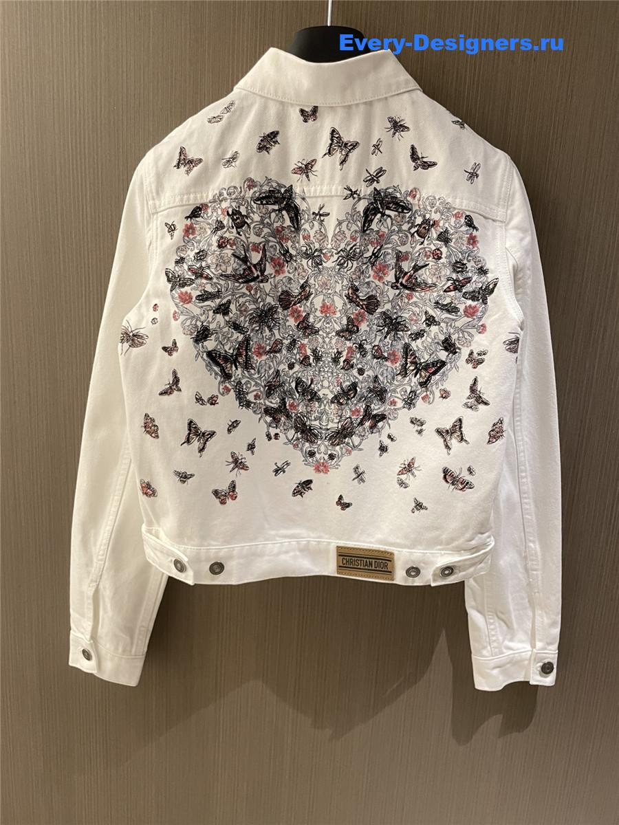 D10r cd embroidered butterfly denim jacket