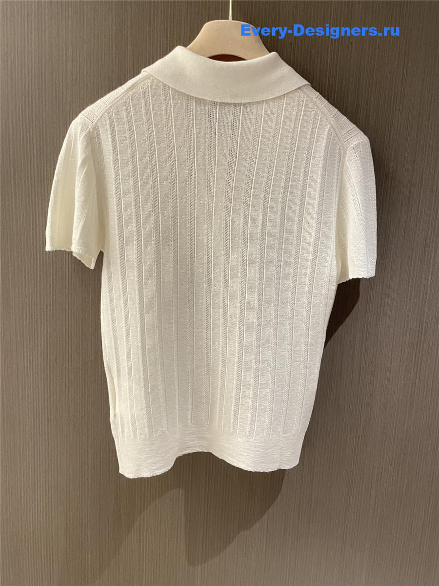 Miu Miu White Cashmere and Silk Polo Sweater