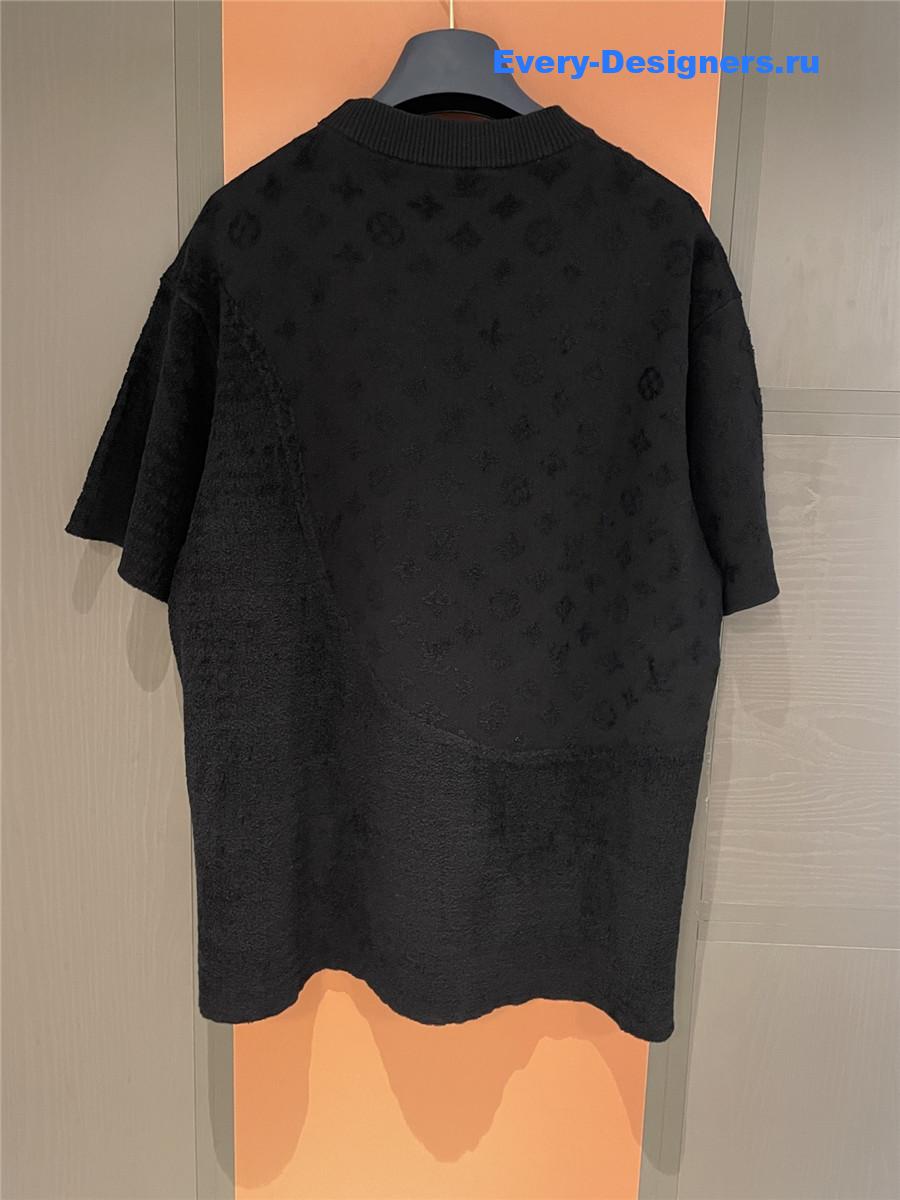 l0vis Vvtt0n black knit tee lv print short sleeve