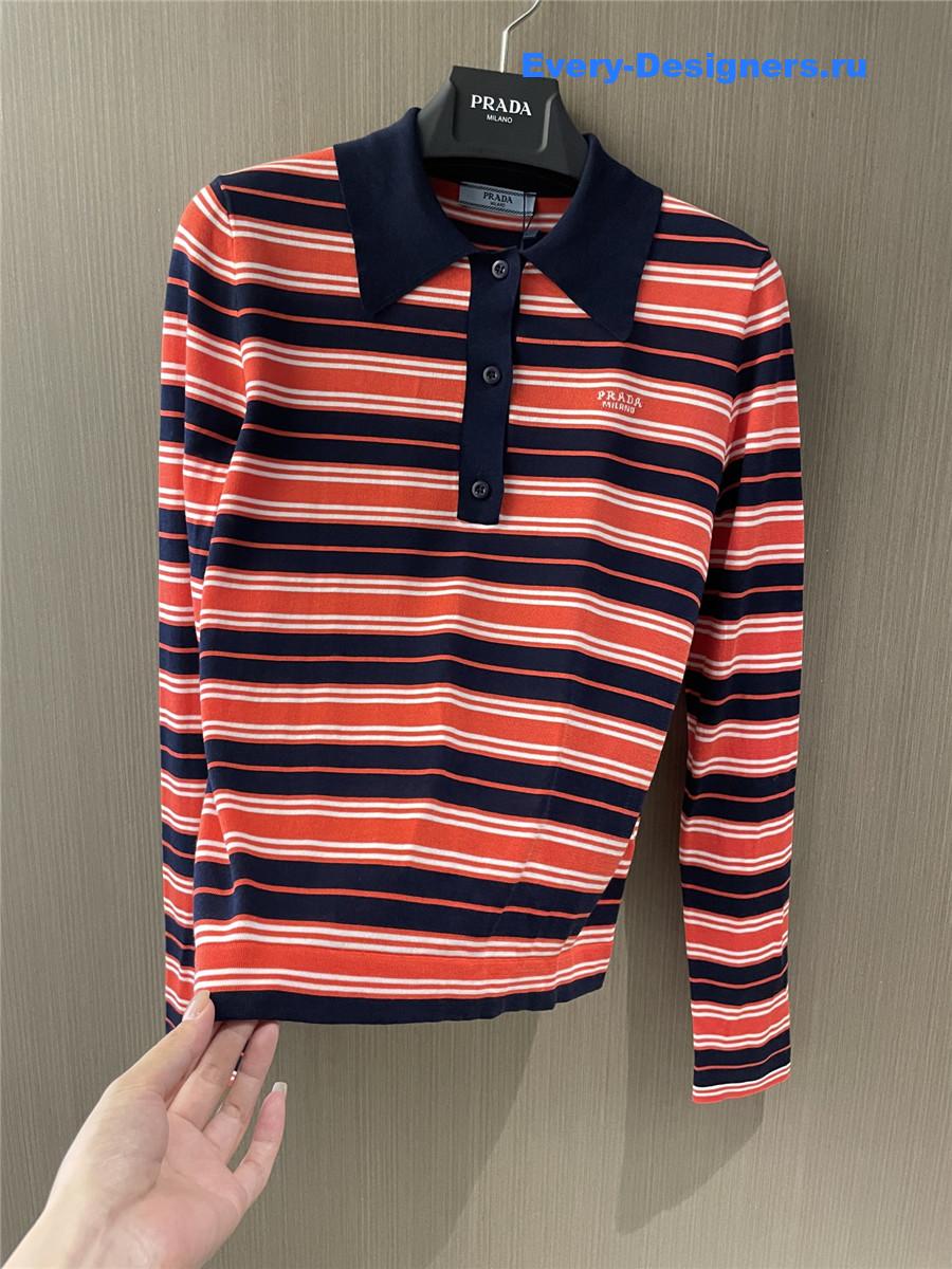 Pra*a striped polo top