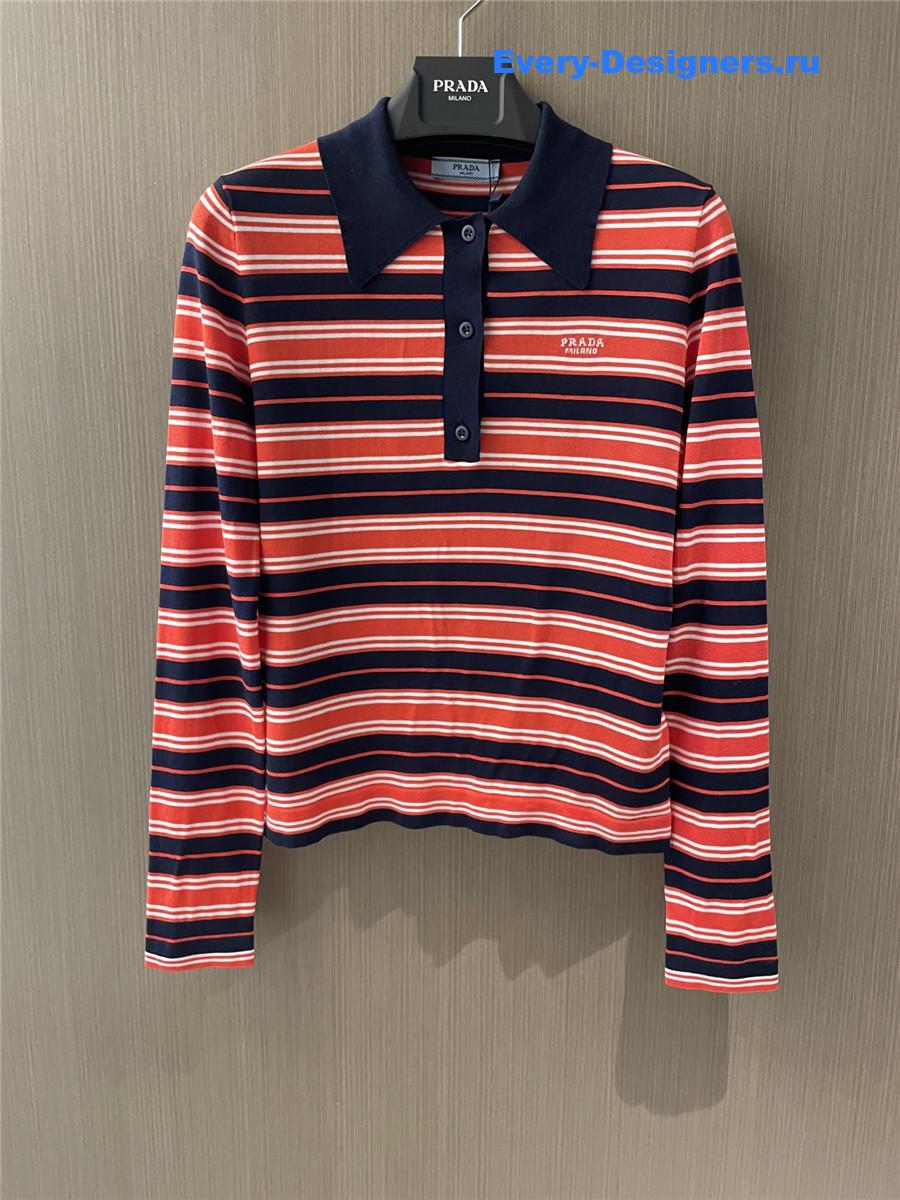 Pra*a striped polo top