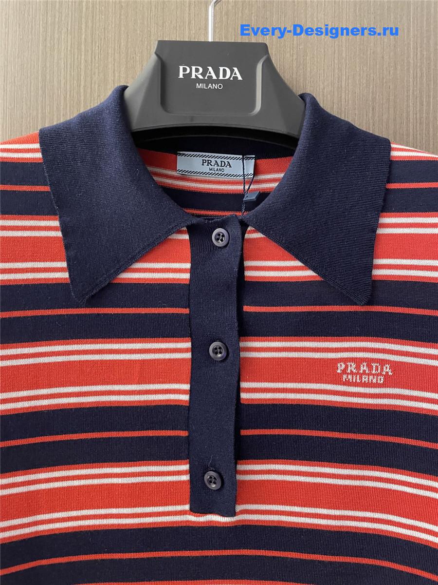 Pra*a striped polo top