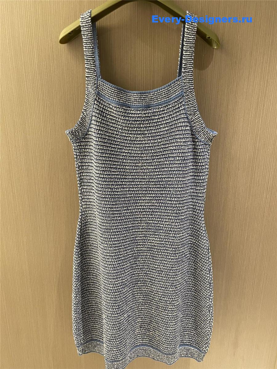 Gvc*1 blue white twist suspender dress