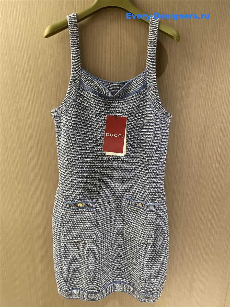 Gvc*1 blue white twist suspender dress