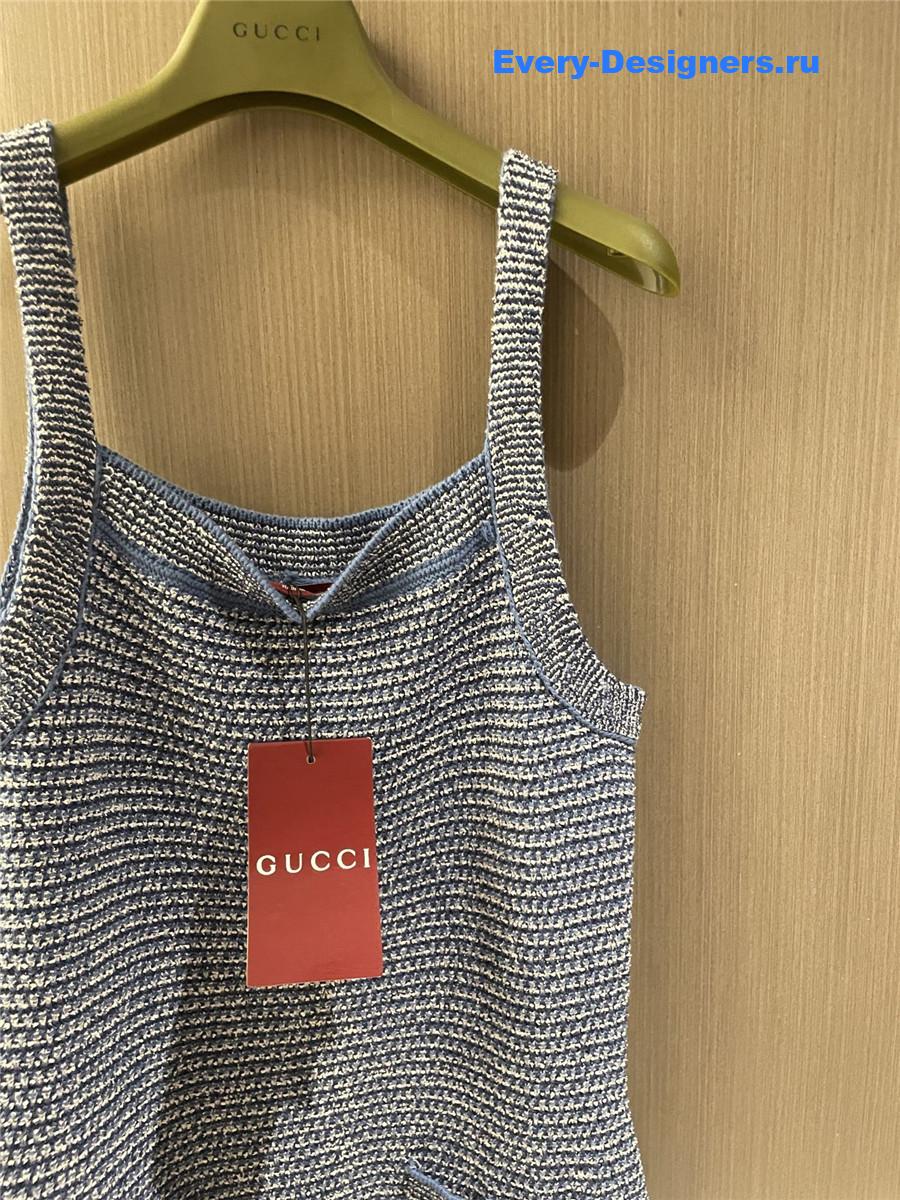 Gvc*1 blue white twist suspender dress