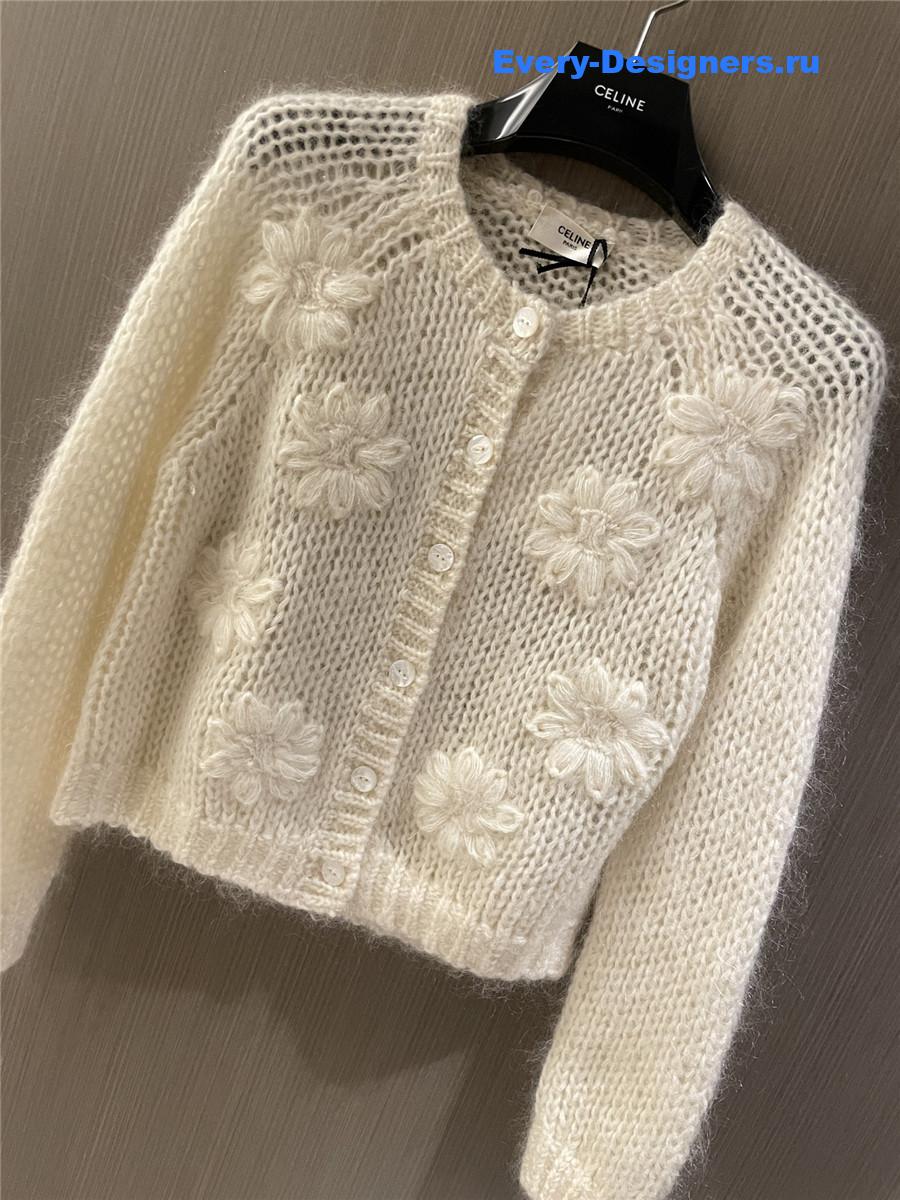 Ce1i*e mohair hollow cardigan