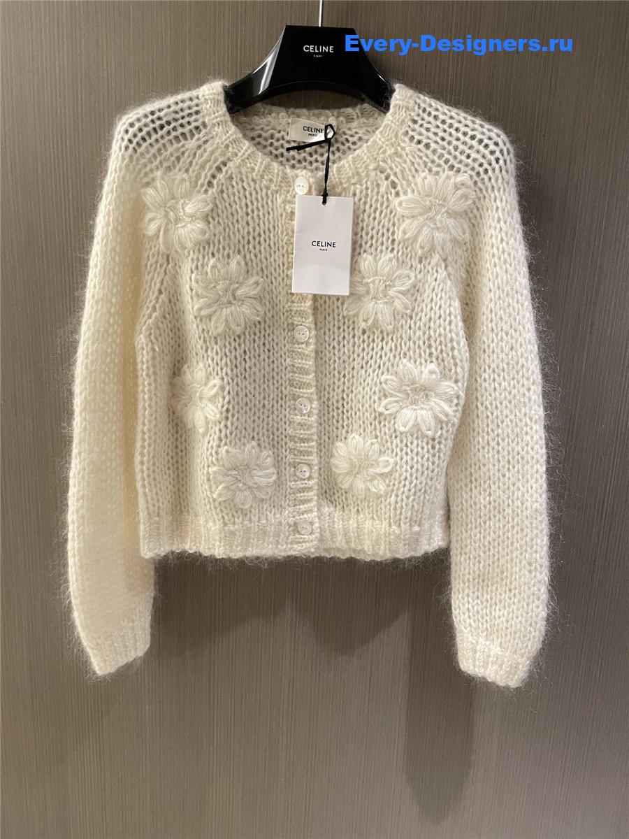 Ce1i*e mohair hollow cardigan