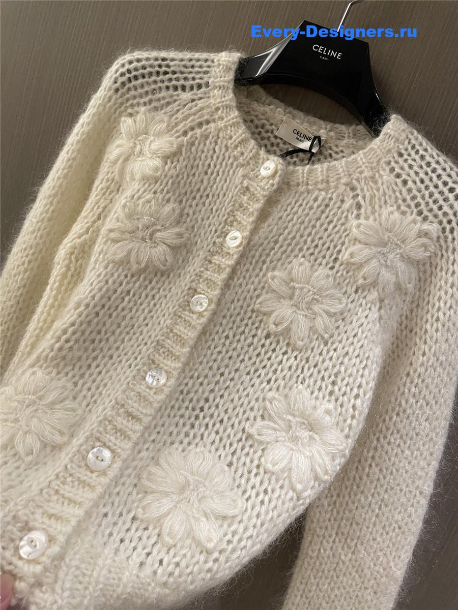 Ce1i*e mohair hollow cardigan