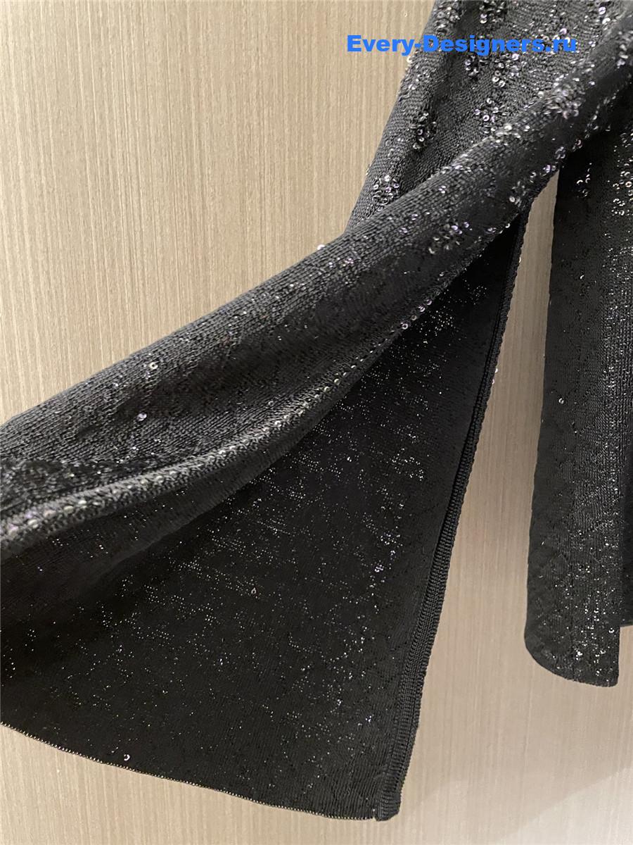 Ch**el black sequin cardigan