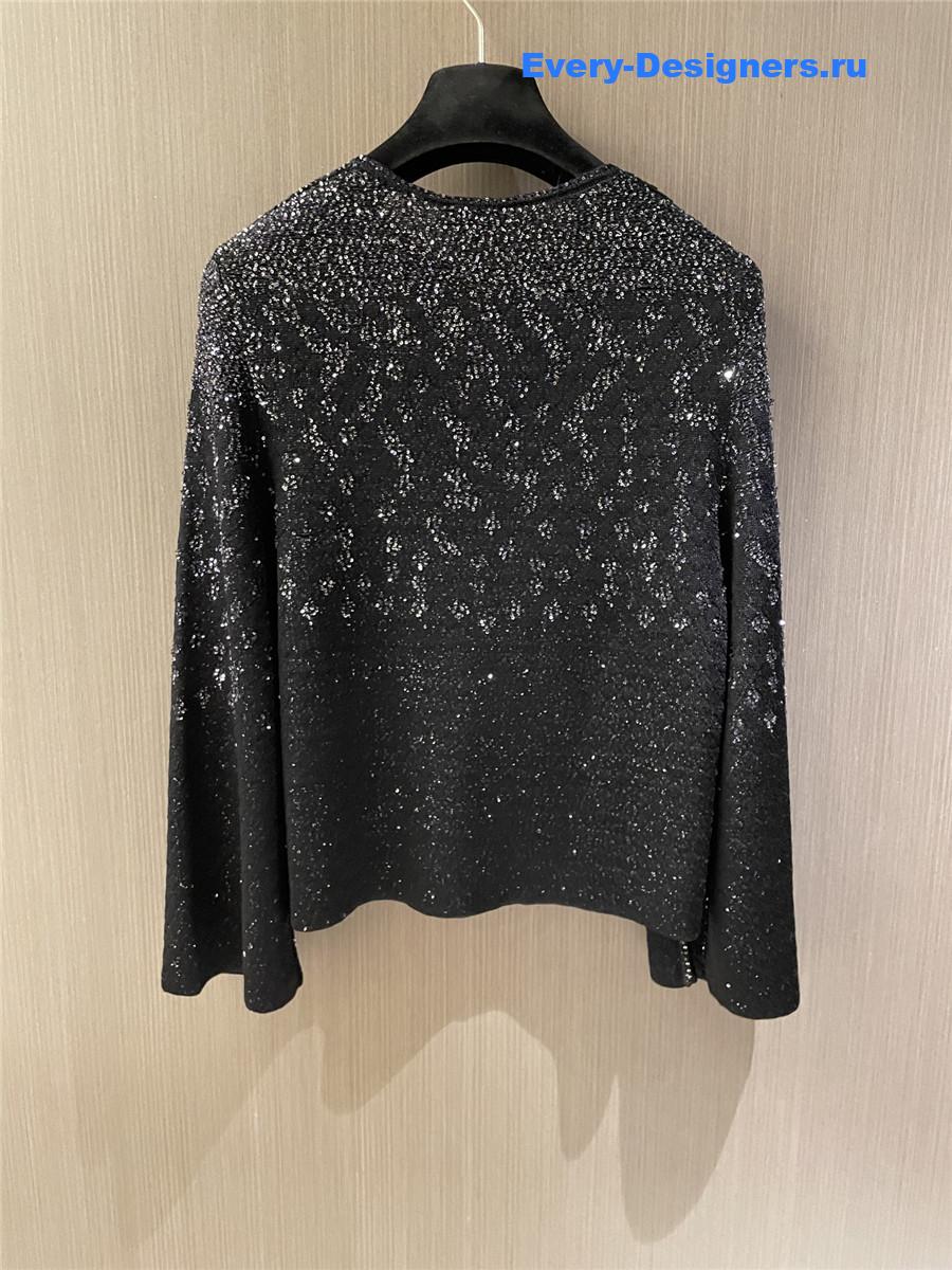 Ch**el black sequin cardigan