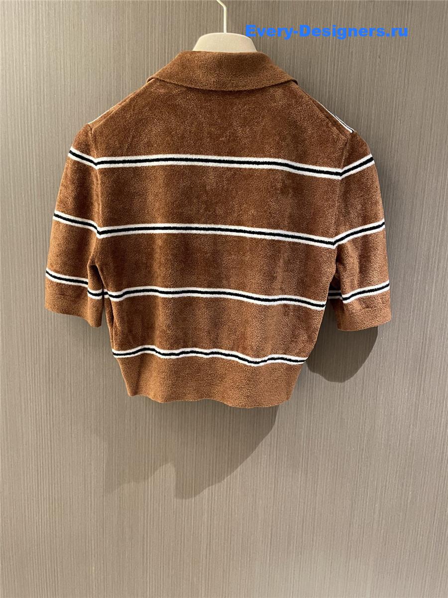 Miu Miu Striped Viscose Polo