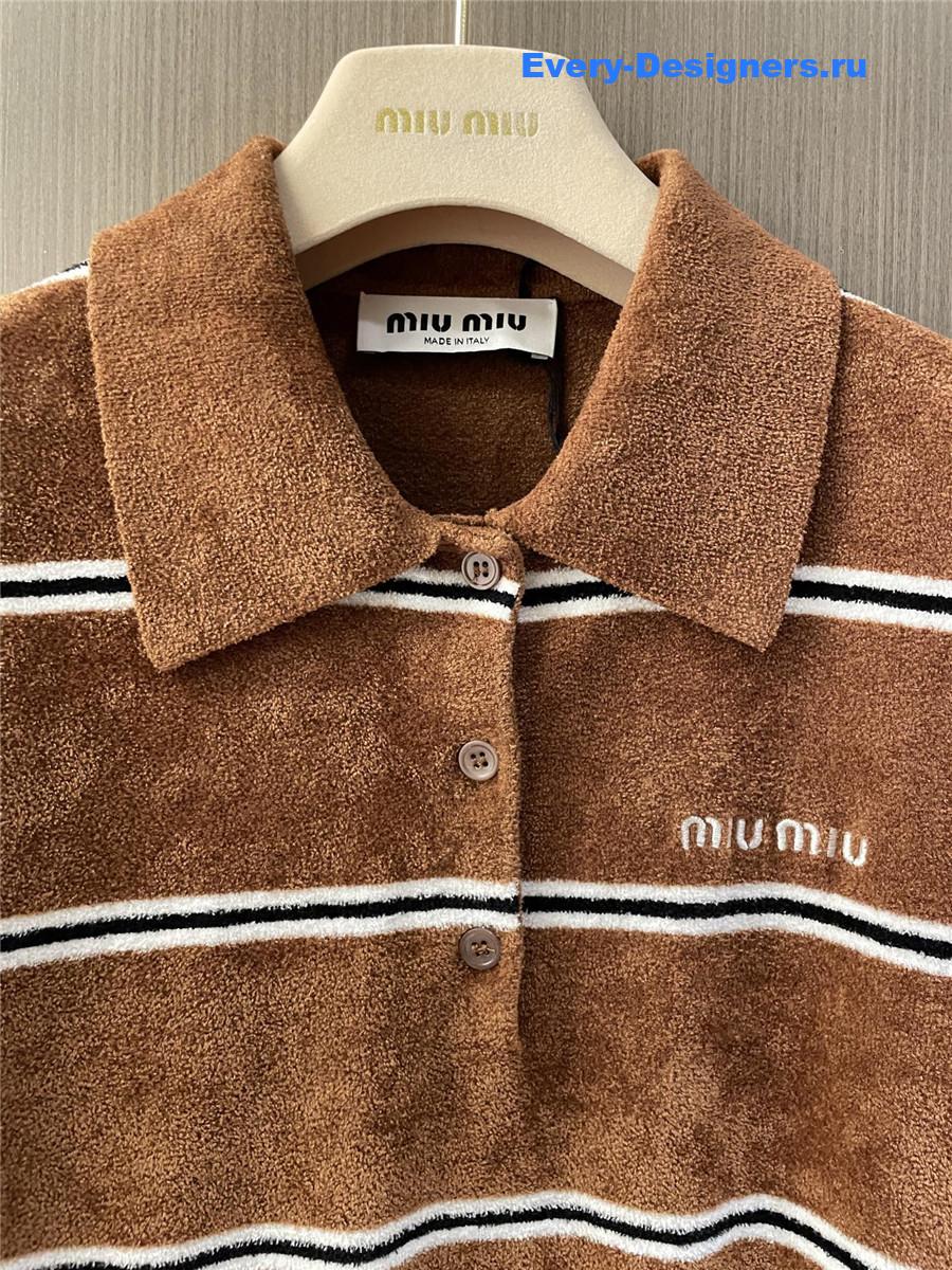 Miu Miu Striped Viscose Polo