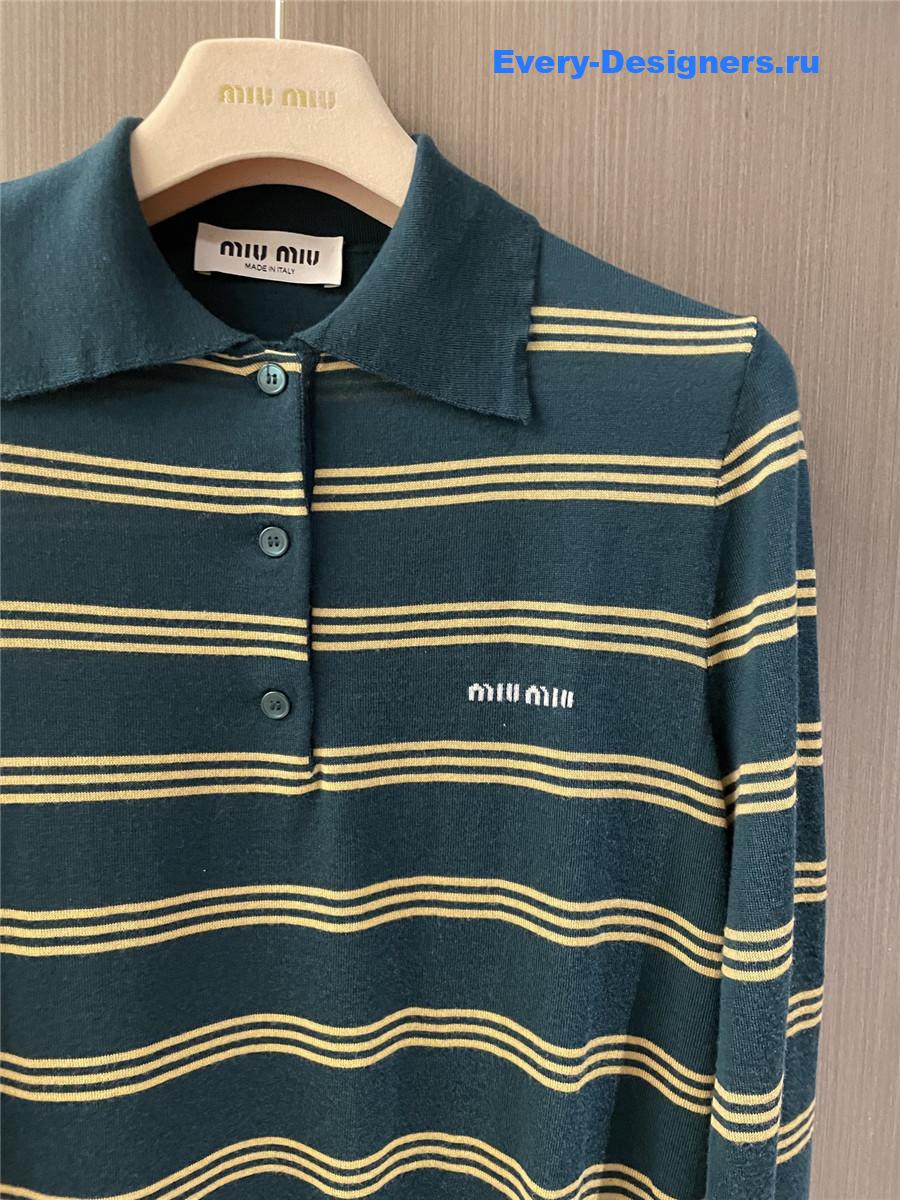 Miu Miu Green Cotton Polo