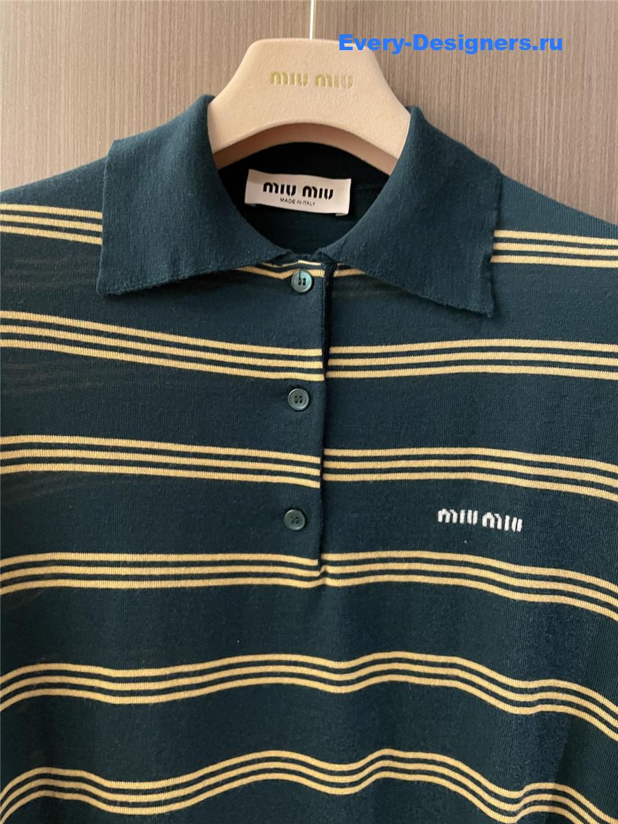Miu Miu Green Cotton Polo
