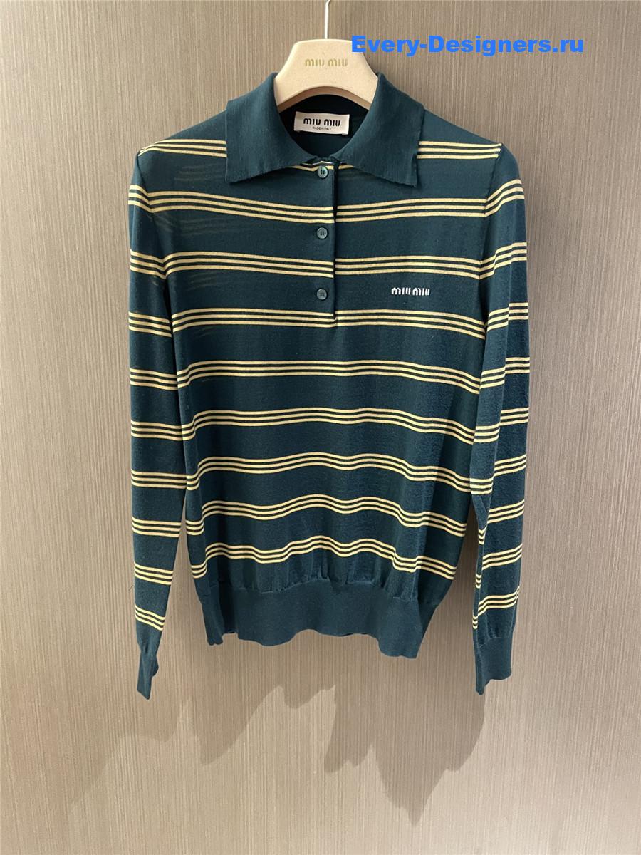 Miu Miu Green Cotton Polo