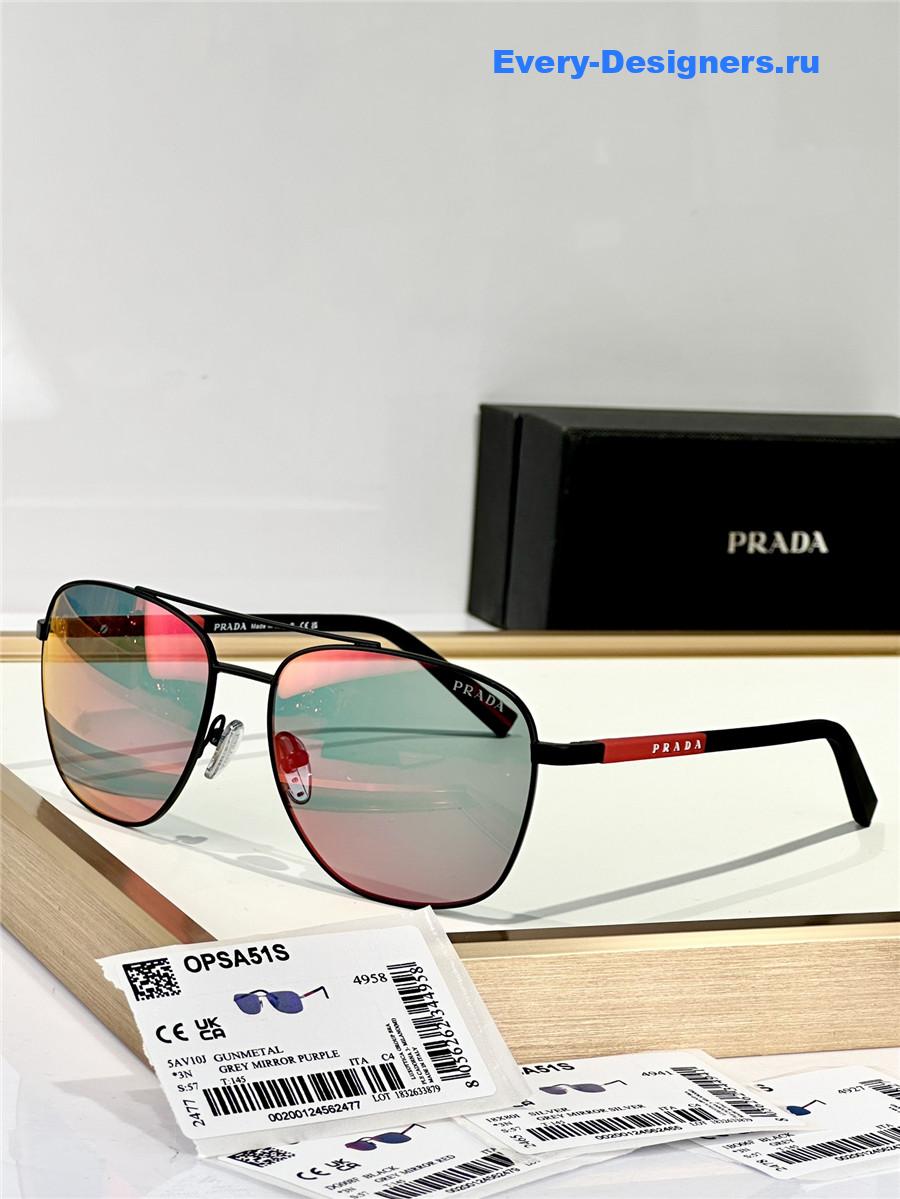 Pra*a linea rossa matte black sunglasses