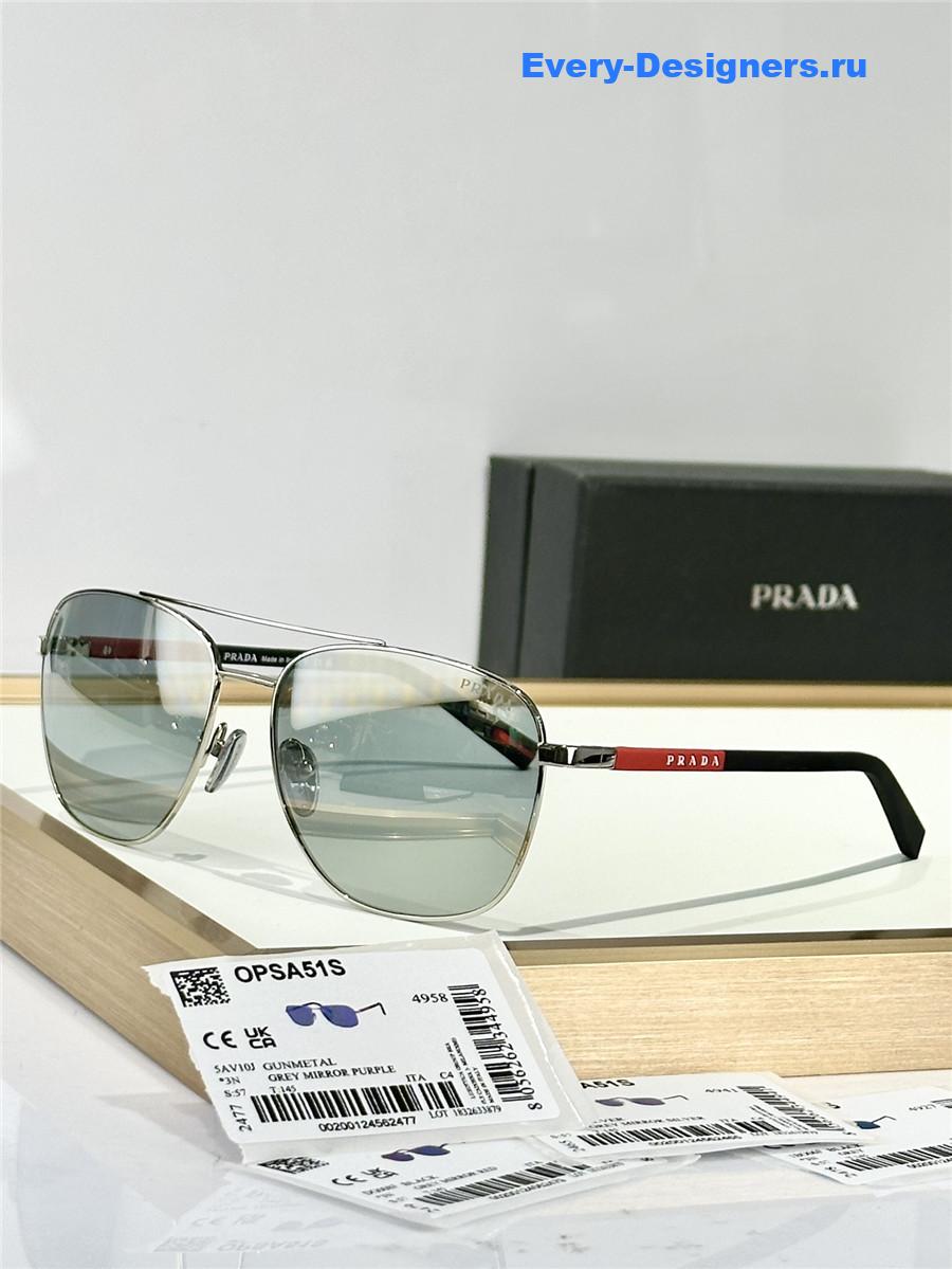 Pra*a linea rossa matte black sunglasses