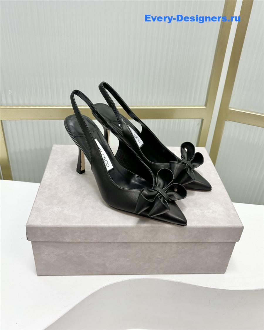 J1m*y Ch00 staz bow-embellished pumps black