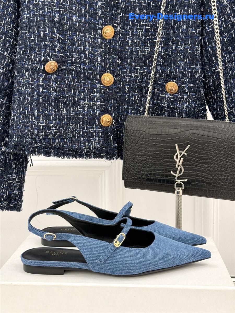 Ce1i*e flat pointed toe slingback sandals