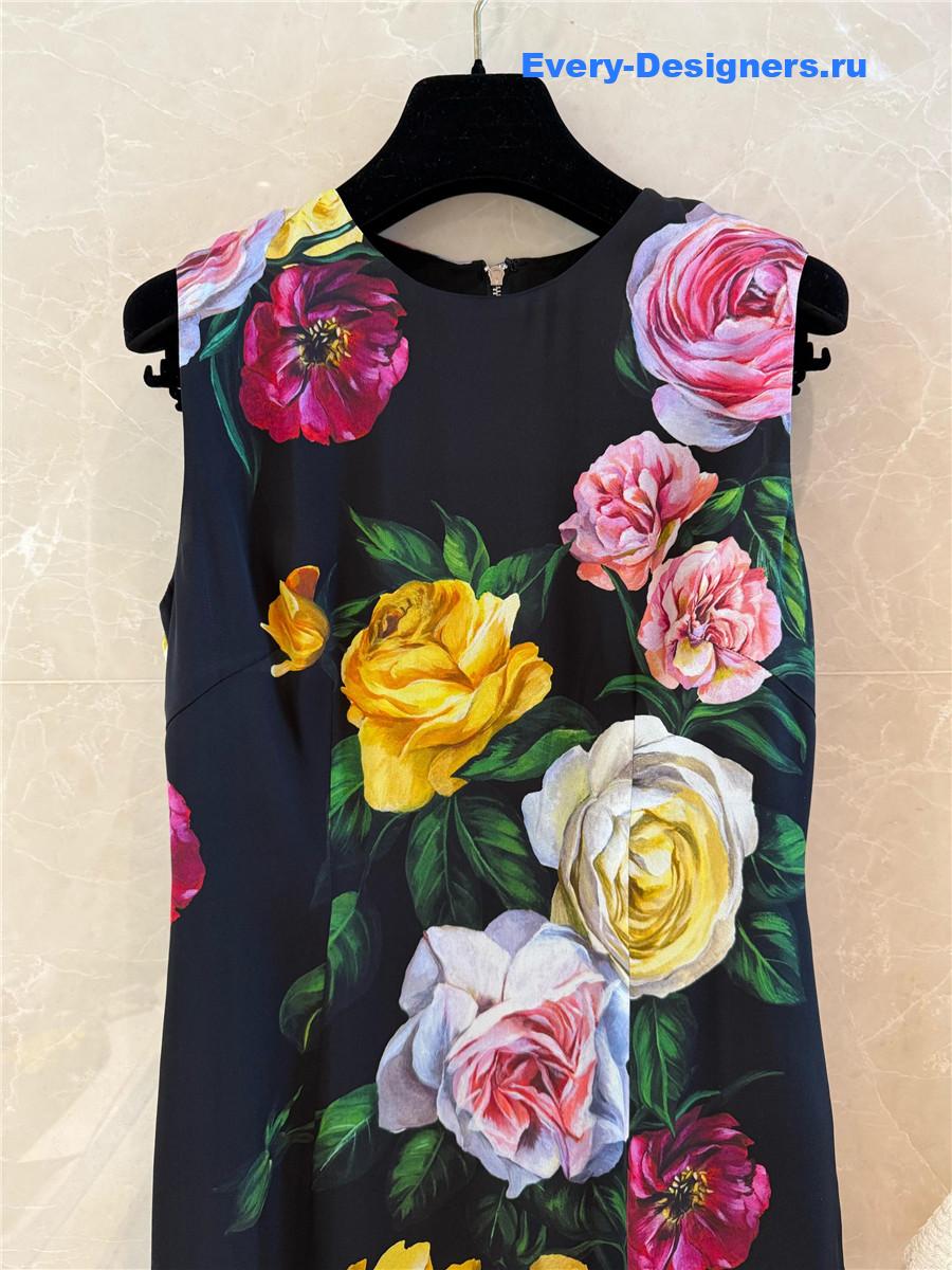 Dolce & Gabbana Women Rose Floral Print Dress