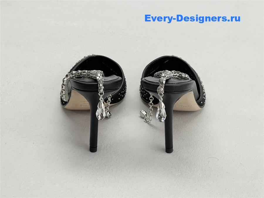 J1m*y Ch00 saeda 100mm crystal pumps black