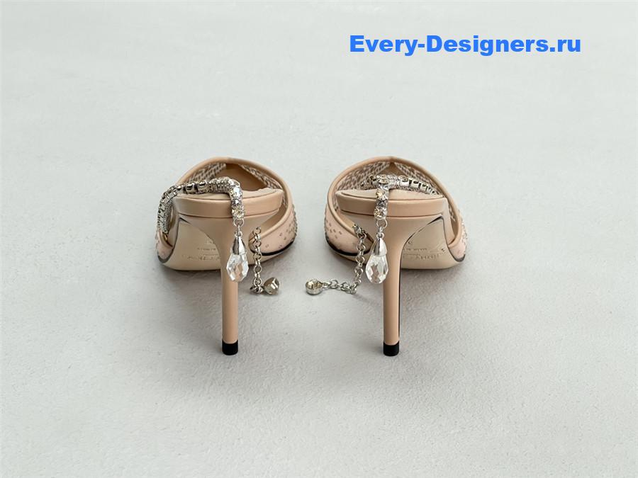 J1m*y Ch00 saeda 100mm gold pumps