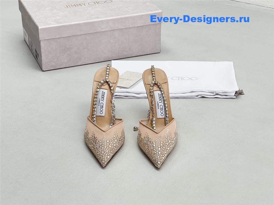 J1m*y Ch00 saeda 100mm gold pumps