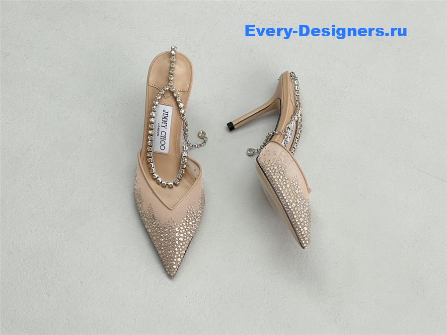 J1m*y Ch00 saeda 100mm gold pumps