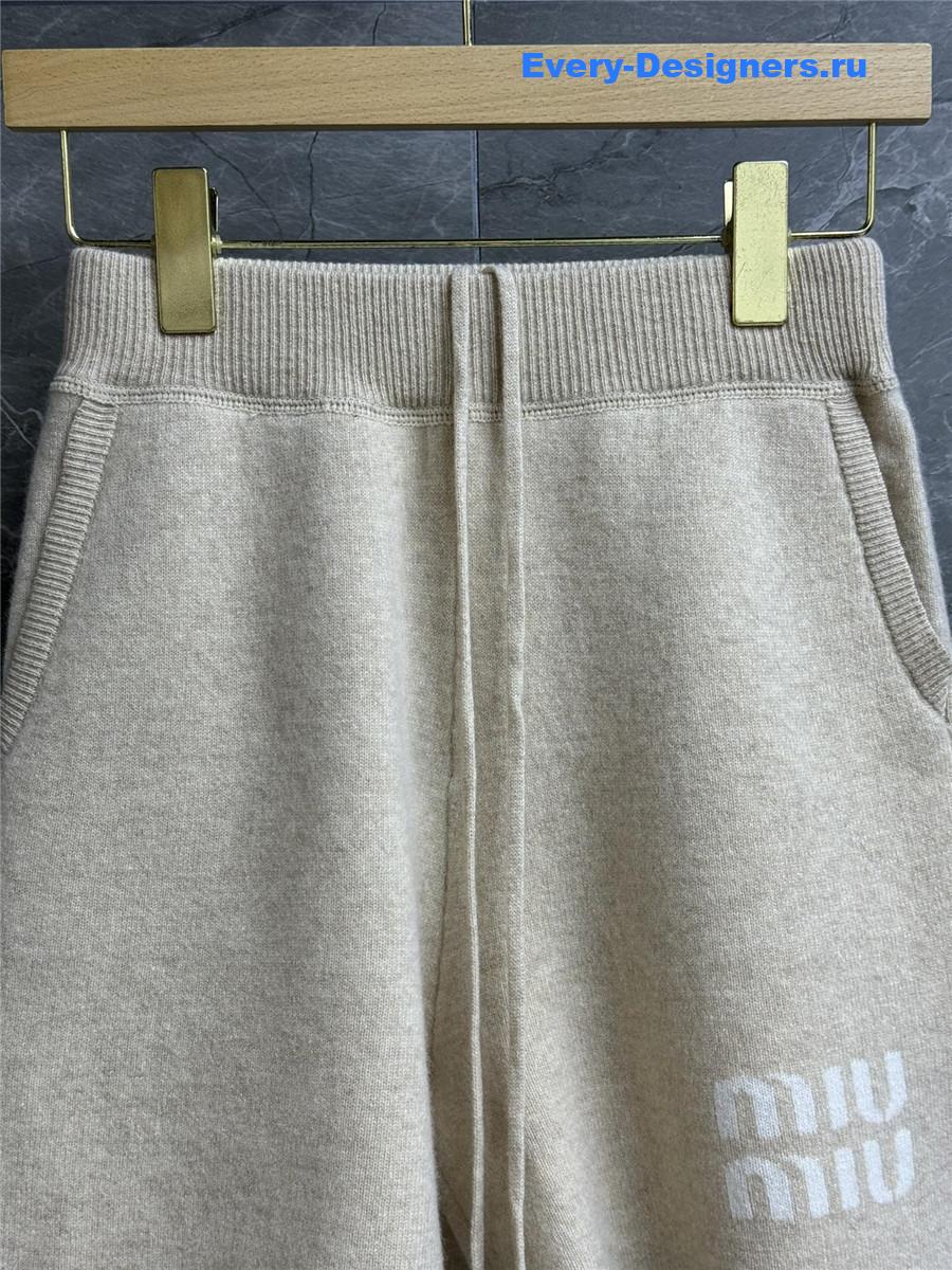 Miu Miu Logo Cashmere Knit Shorts